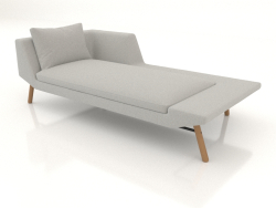 Chaise longue 207 with an armrest on the left (wooden legs)