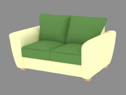 Double sofa with combined upholstery (dx2)