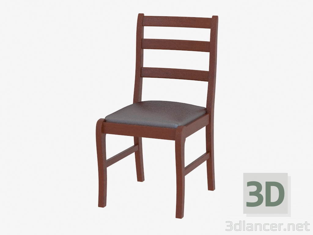 modello 3D sedia con seduta in pelle - anteprima