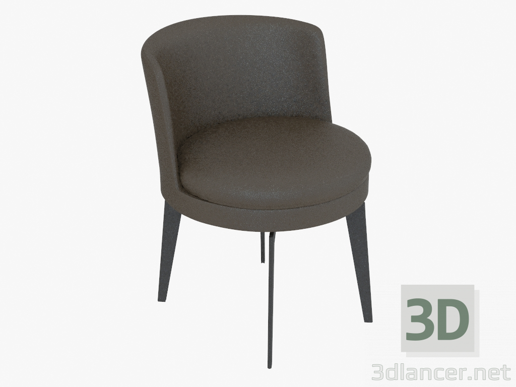 3D Modell Stuhl auf Metallrahmen Poltroncina da Tavolo - Vorschau