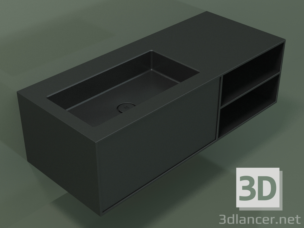 modello 3D Lavabo con cassetto e vano (06UC724S2, Deep Nocturne C38, L 120, P 50, H 36 cm) - anteprima