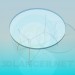 3d model Glass round table on thin legs - preview