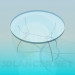 modello 3D Tavola rotonda su gambe sottili di vetro - anteprima
