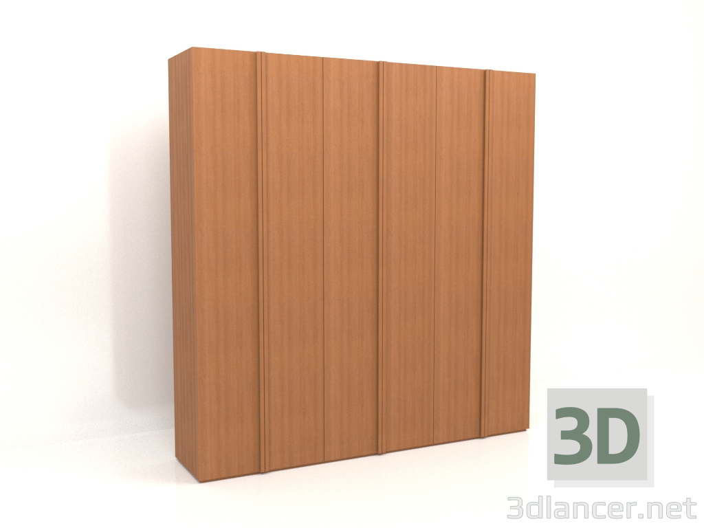 modello 3D Armadio MW 01 legno (2700x600x2800, rosso legno) - anteprima