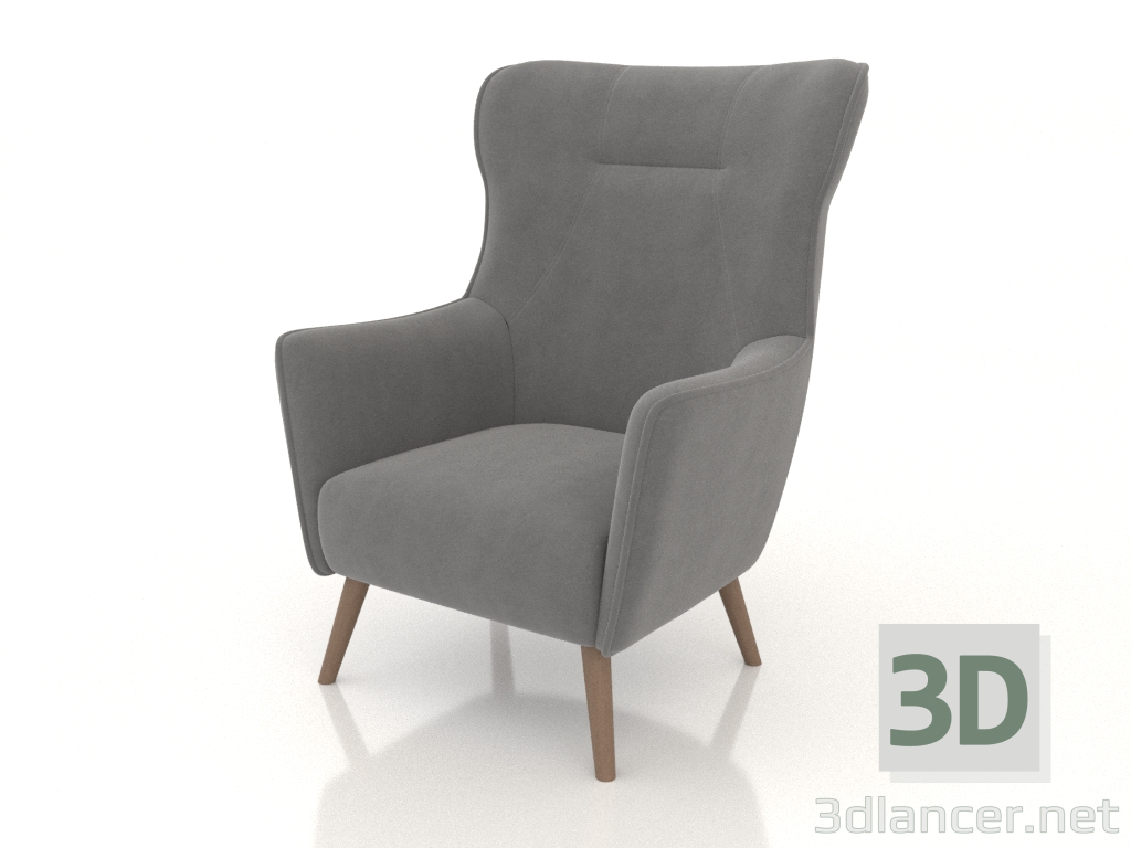 3D modeli Koltuk Camilla (gri) - önizleme