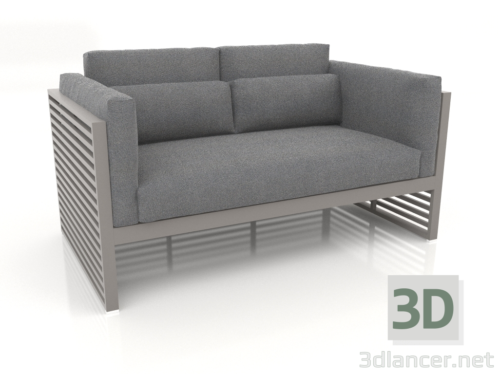 3d model 2-seater sofa with a high back (Quartz gray) - preview