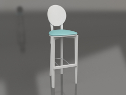 Banqueta de bar Circus com encosto sem estofamento (opção 10)