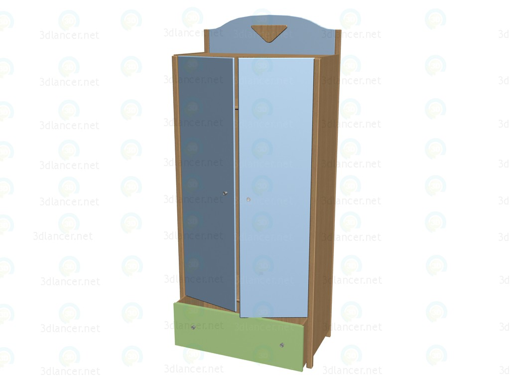 modèle 3D Armoire adolescent 63KSH03 + 63FS05 + 63FS06 + 63PL04 - preview