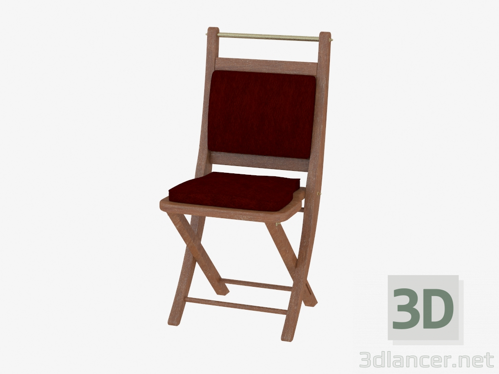 3d модель Стул обеденный с кожаной подушкой сиденья и спинки – превью