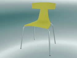 İstiflenebilir sandalye REMO plastik sandalye (1417-20, plastik kükürt sarı, krom)