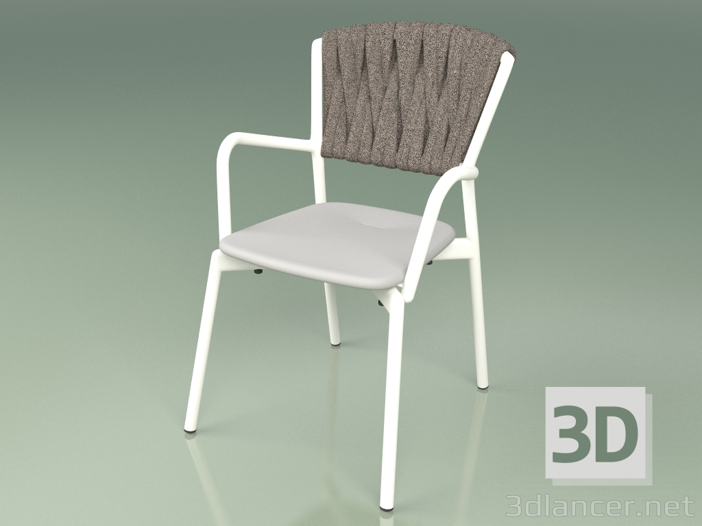 modello 3D Sedia 221 (Metallo Latte, Resina Poliuretanica Grigio, Cintura Imbottita Grigio-Sabbia) - anteprima