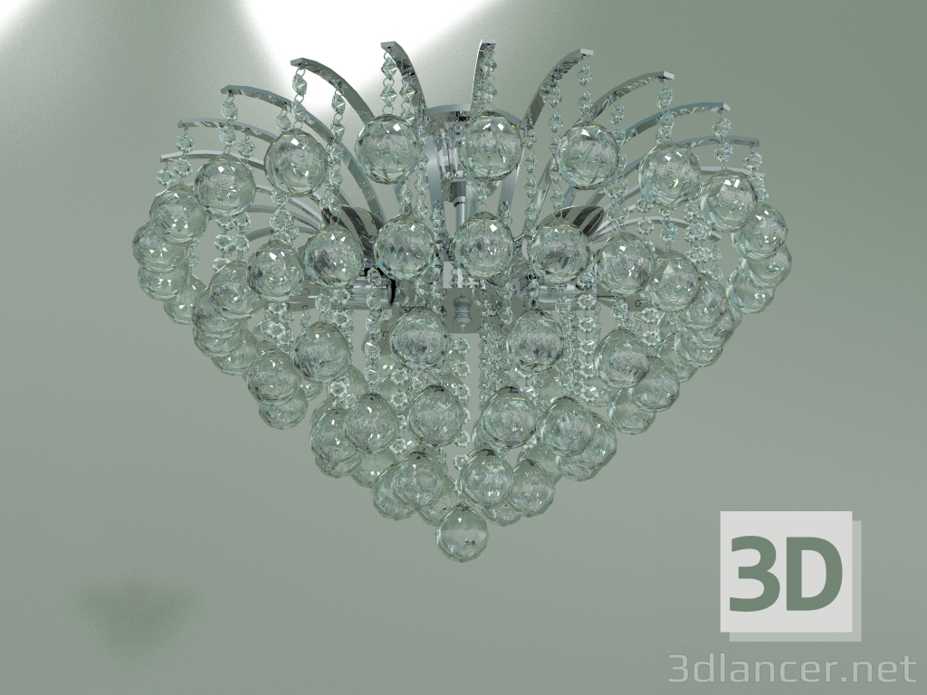 3d model Araña de techo 3299-6 (strotskis de cristal transparente cromado) - vista previa
