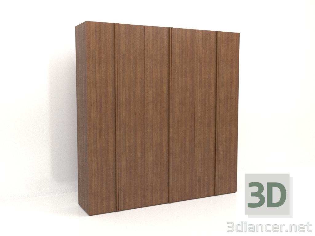 3D Modell Kleiderschrank MW 01 Holz (2700x600x2800, Holz braun hell) - Vorschau