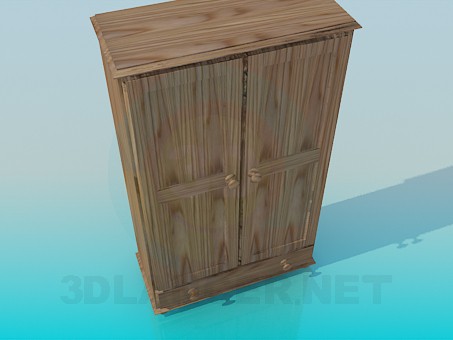 3d model Wooden wardrobe - preview 3d model Wooden wardrobe - preview