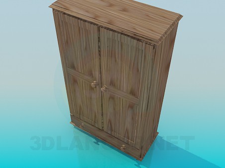3d model Wooden wardrobe - preview 3d model Wooden wardrobe - preview