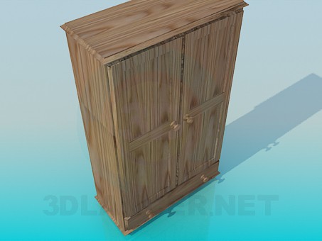 3d model Wooden wardrobe - preview 3d model Wooden wardrobe - preview