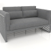 3d model 2-seater sofa with a high back (Anthracite) - preview