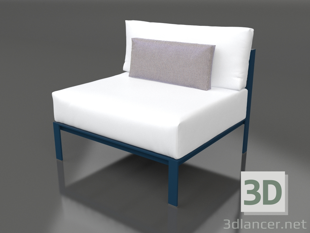 modèle 3D Module canapé, section 3 (Gris bleu) - preview