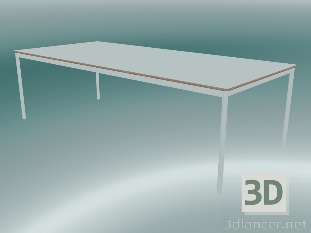 3D Modell Rechteckiger Tischfuß 250x110 cm (Weiß, Sperrholz, Weiß) - Vorschau