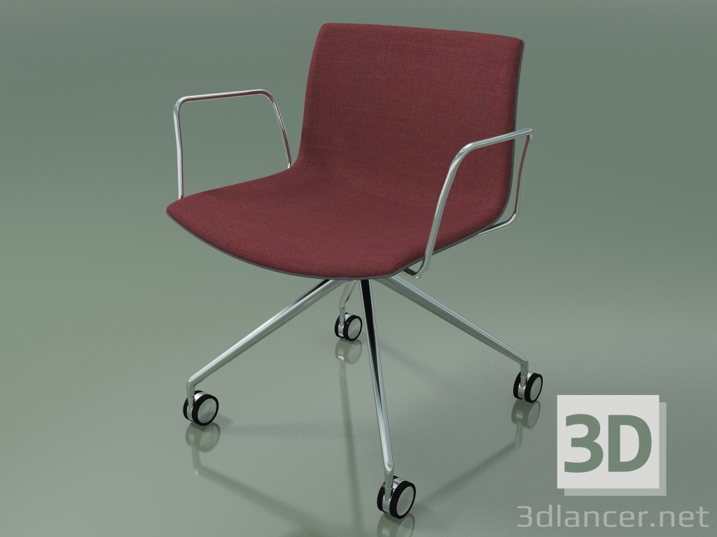 3D modeli Sandalye 2057 (4 tekerlekli, kolçaklı, LU1, ön kaplamalı, polipropilen PO00412) - önizleme