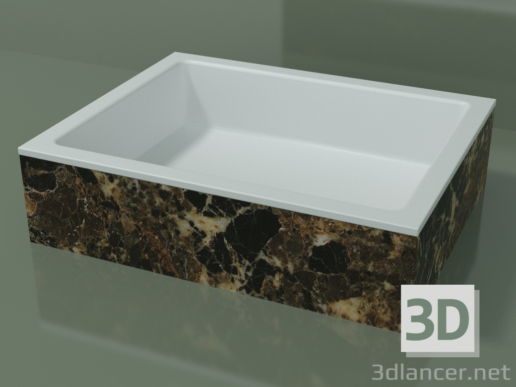 3d model Countertop washbasin (01R131301, Emperador M06, L 60, P 48, H 16 cm) - preview