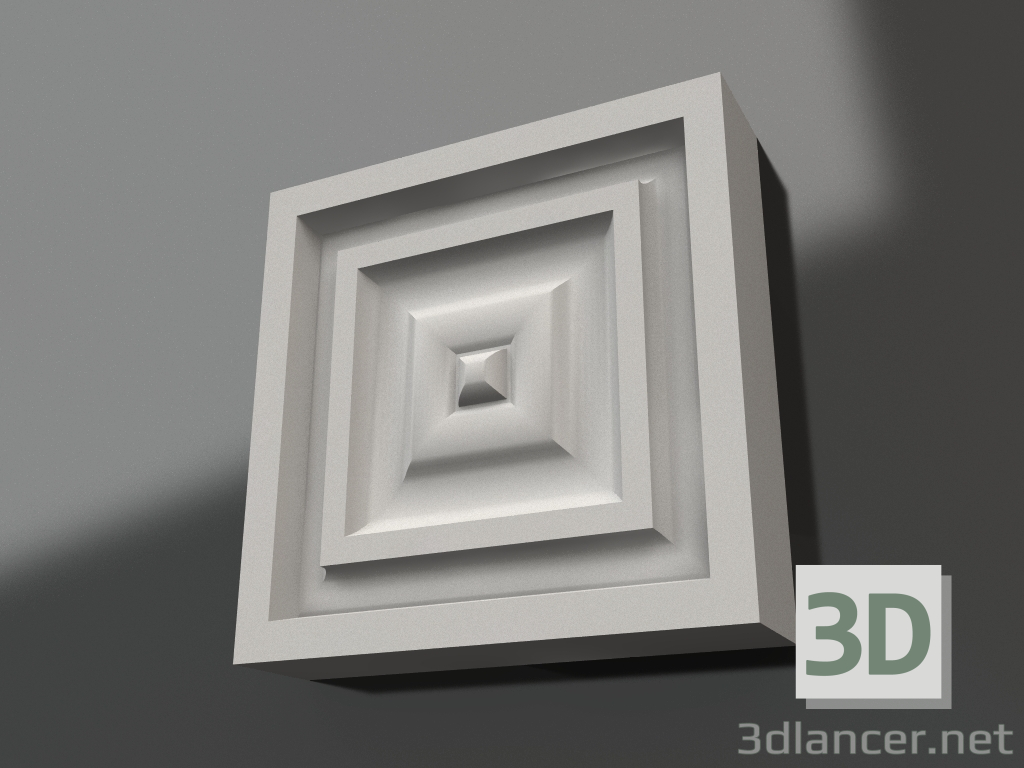 Modelo 3d Elemento decorativo de gesso DE 008 (81x81x20) - preview