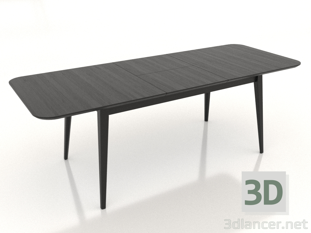 3d model Mesa de comedor 2100x800 mm (negro RAL 9005) - vista previa