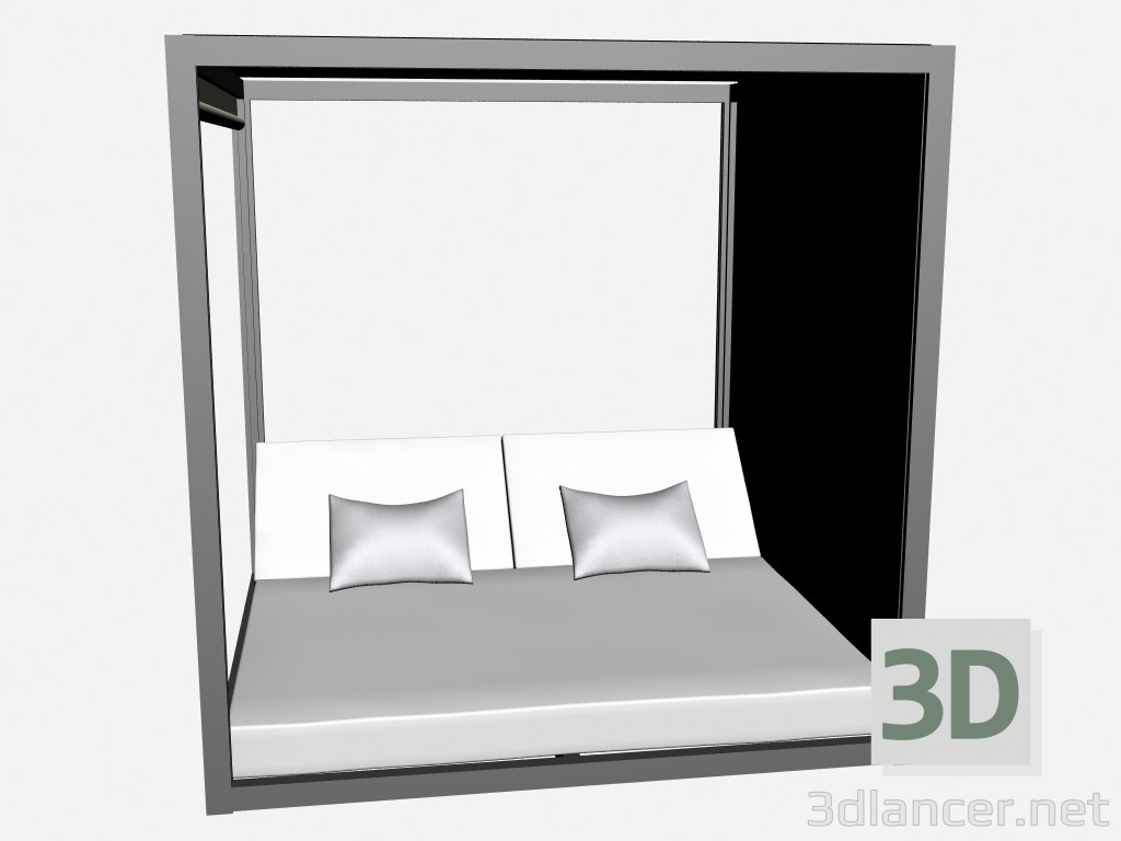 3D Modell Pavillon und Liegestuhl - Vorschau
