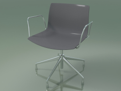 Cadeira 0233 (5 pés, com braços, cromado, polipropileno PO00412)