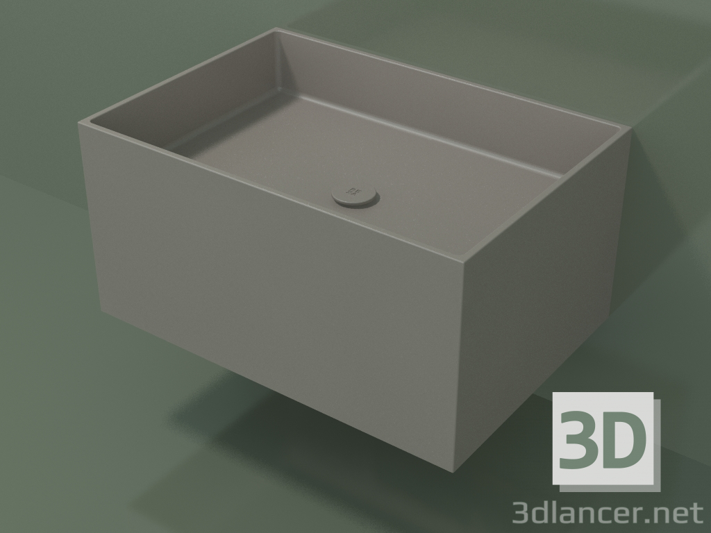 modello 3D Lavabo sospeso (02UN42301, Clay C37, L 72, P 50, H 36 cm) - anteprima