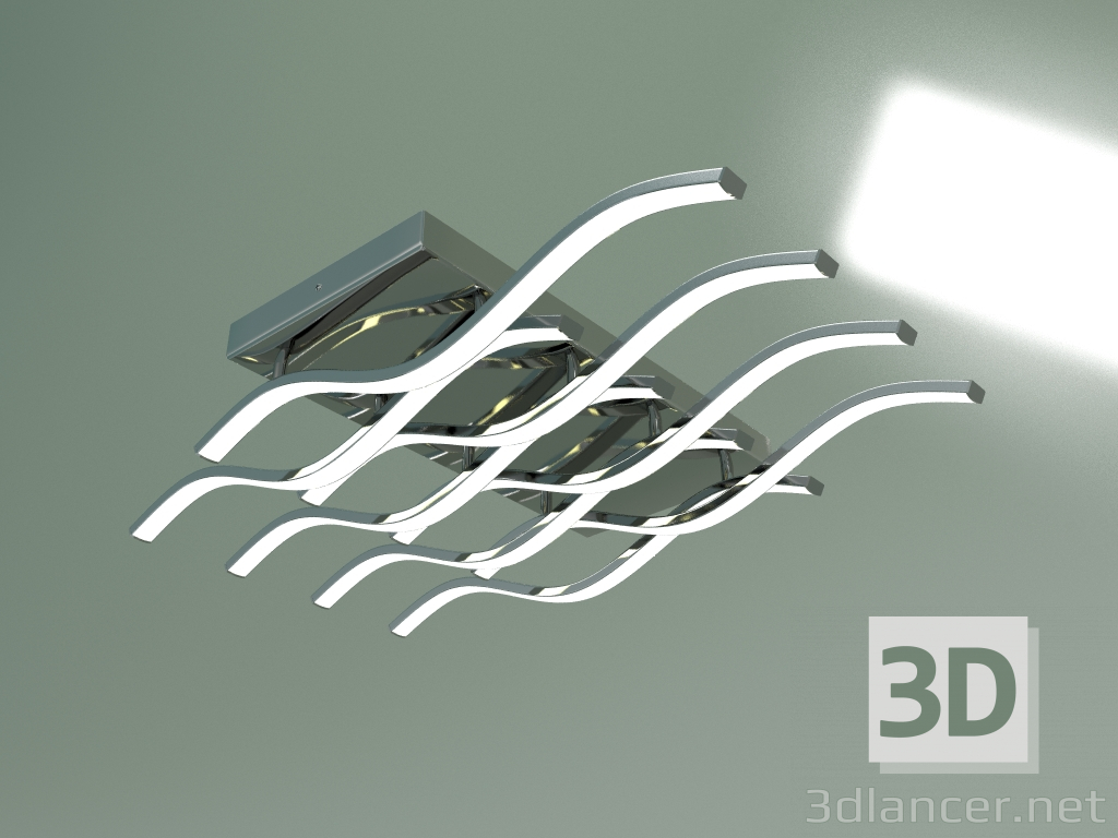 modello 3D Lampada da soffitto a LED 90122-8 (cromo) - anteprima