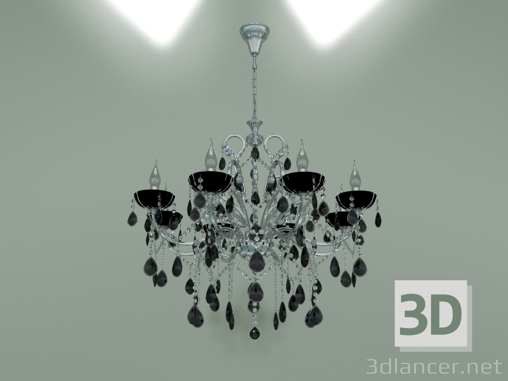 3d model Suspension chandelier 3108-8 (chrome smoked crystal Strotskis) - preview