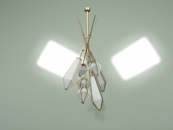 Подвесной светильник Lattice, 7 ламп (золотой матовый, белый)