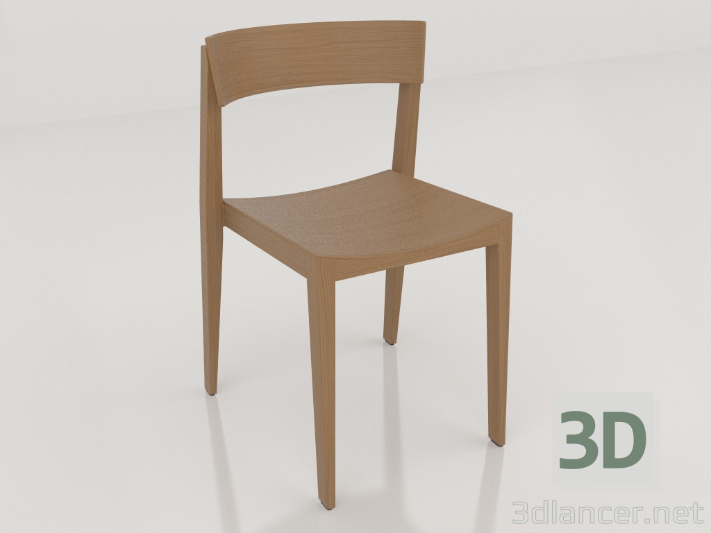 3D Modell Ein Stuhl mit kurzer Rückenlehne - Vorschau