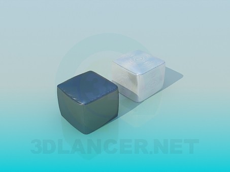 modello 3D Kit di due pouf - anteprima
