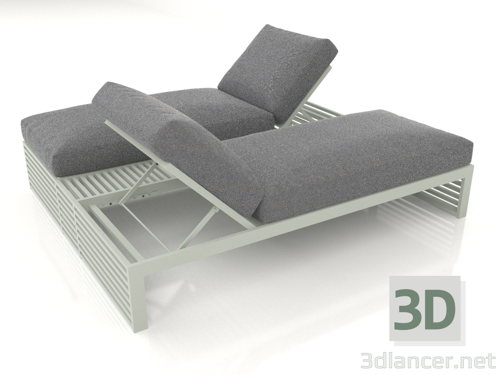 Modelo 3d Cama de casal para relaxamento (cinza cimento) - preview