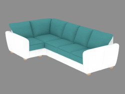 Corner sofa with combined upholstery (1c3)