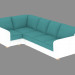 3d model Corner sofa with combined upholstery (1c3) - preview