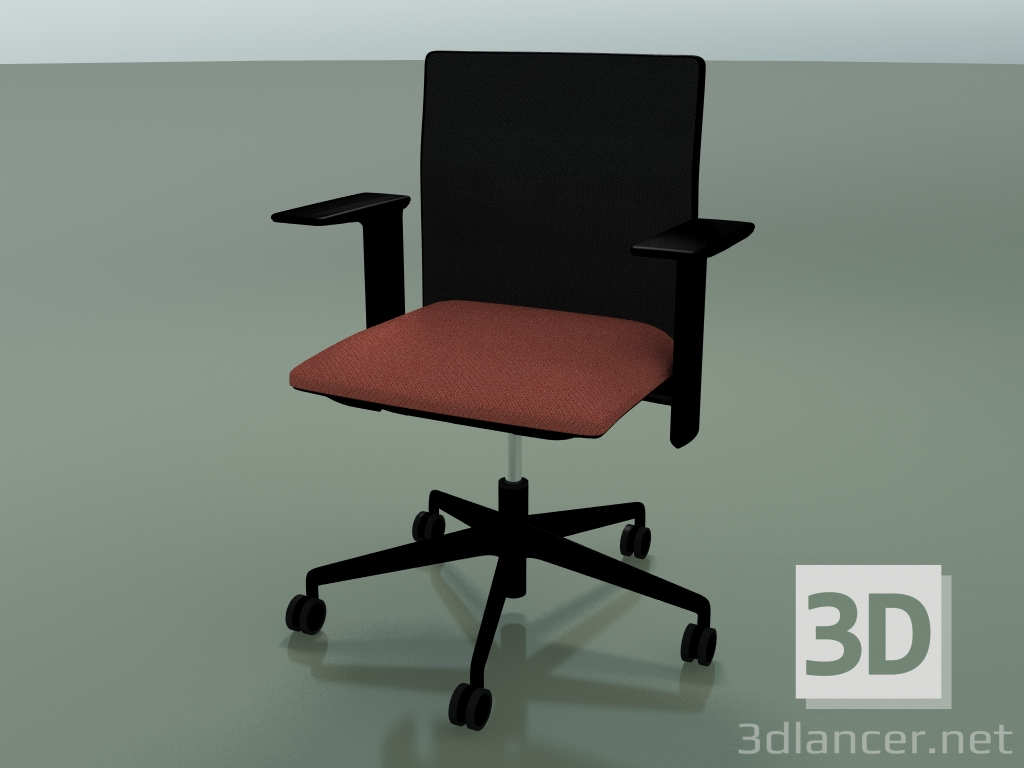 3d model Low back chair 6500 (5 wheels, with mesh, adjustable standard 3D armrest, V39) - preview