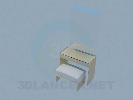 3d model Mirror, bedside-table and ottoman - preview 3d model Mirror, bedside-table and ottoman - preview