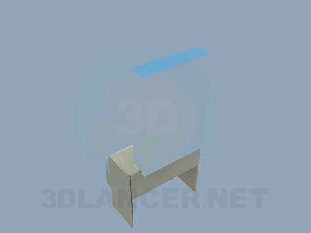 3d model Mirror, bedside-table and ottoman - preview 3d model Mirror, bedside-table and ottoman - preview