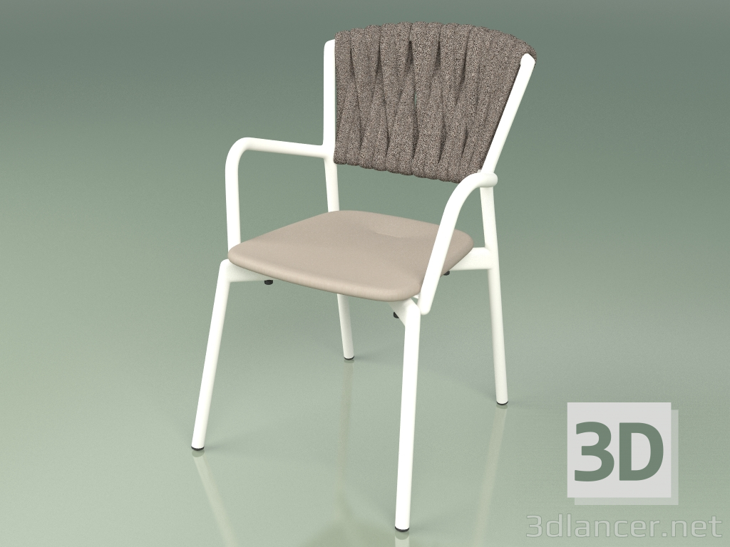 modello 3D Sedia 221 (Metallo Latte, Talpa In Resina Poliuretanica, Cintura Imbottita Grigio-Sabbia) - anteprima