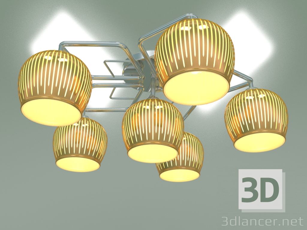 modello 3D Lampadario a soffitto 30161-6 (cromo) - anteprima