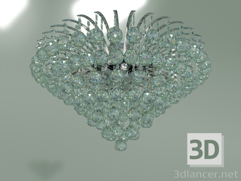 3D modeli Tavan avizesi 3299-9 (krom şeffaf kristal Strotskis) - önizleme