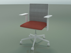 Low back chair 6500 (5 wheels, with mesh, adjustable standard 3D armrest, V12)