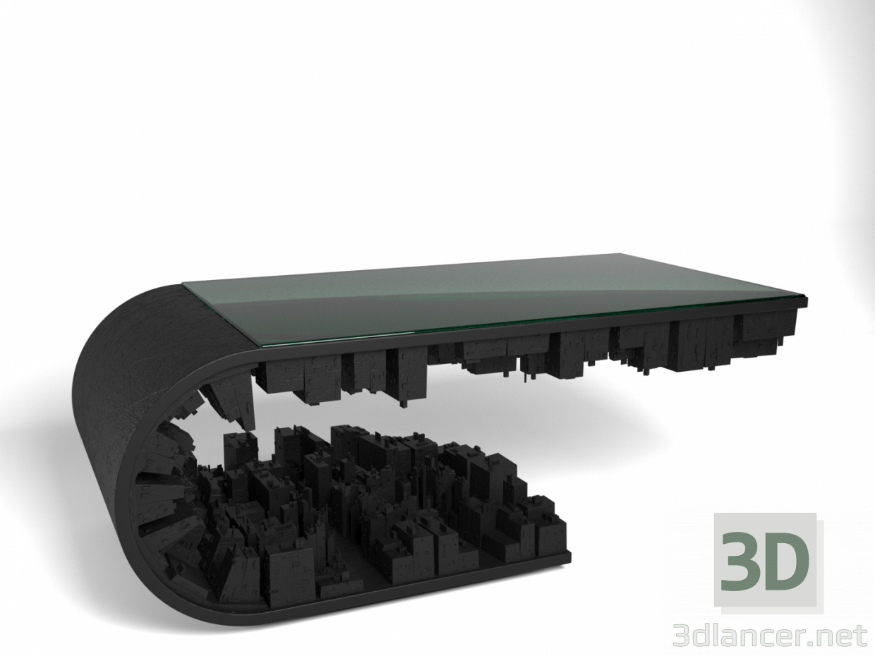 3 डी मॉडल टेबल Сyberpunk - पूर्वावलोकन