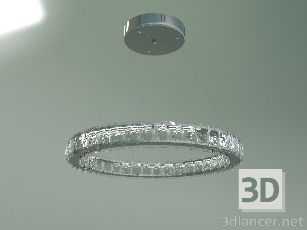 modello 3D Lampada a sospensione con cristallo e telecomando 90023-1 (cromo) - anteprima