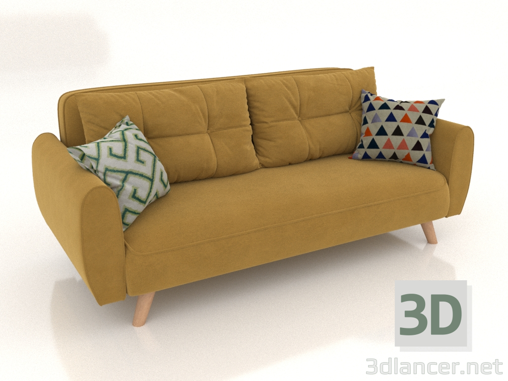 3D Modell Schlafsofa Beatrix (Option 2, gelb) - Vorschau