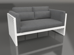 2-seater sofa with a high back (White)