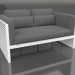 3d model 2-seater sofa with a high back (White) - preview